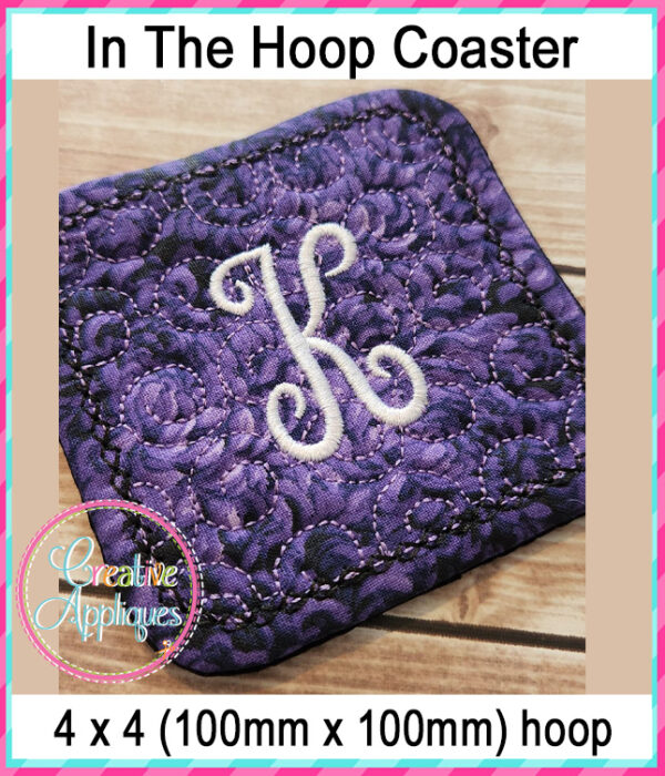 Script Alphabet Coaster In The Hoop Embroidery Design - Image 4