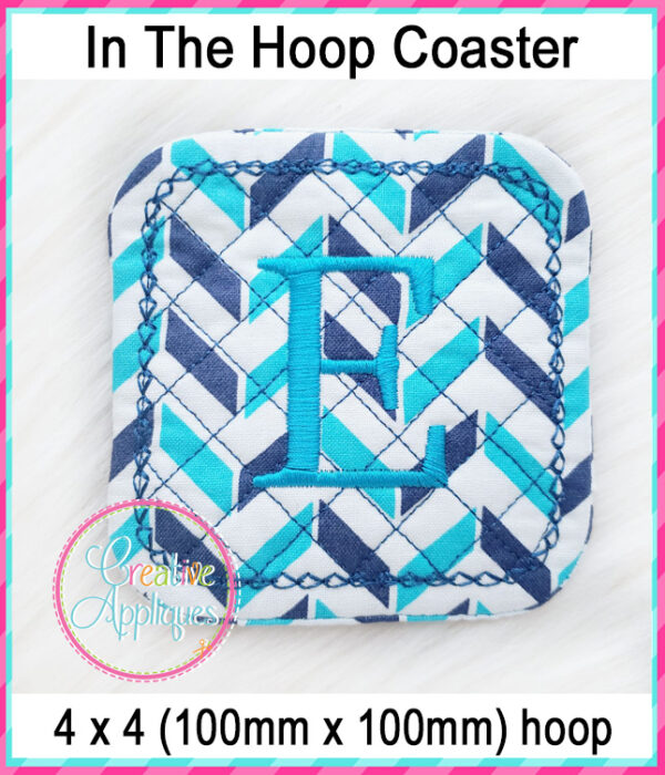 Print Alphabet Coaster In The Hoop Embroidery Design - Image 4