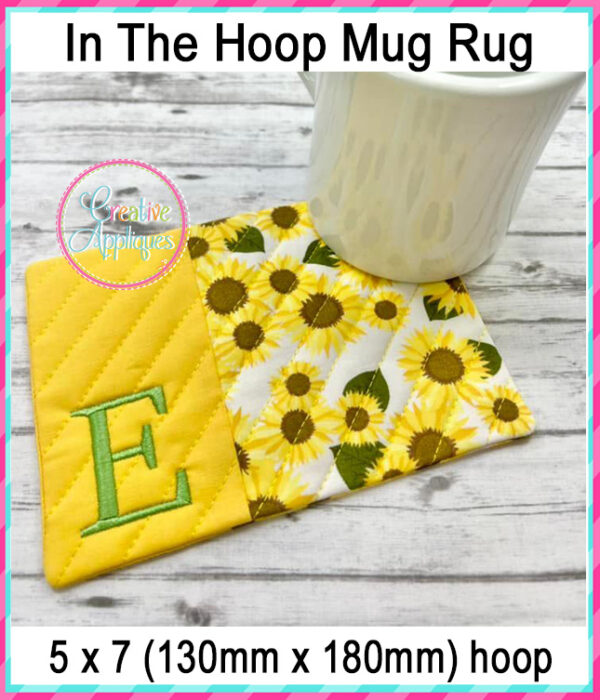 Print Alphabet Mug Rug In The Hoop Embroidery Design