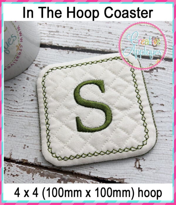 Print Alphabet Coaster In The Hoop Embroidery Design - Image 2