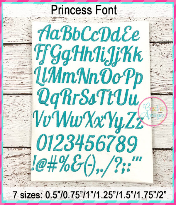 Princess Embroidery Font