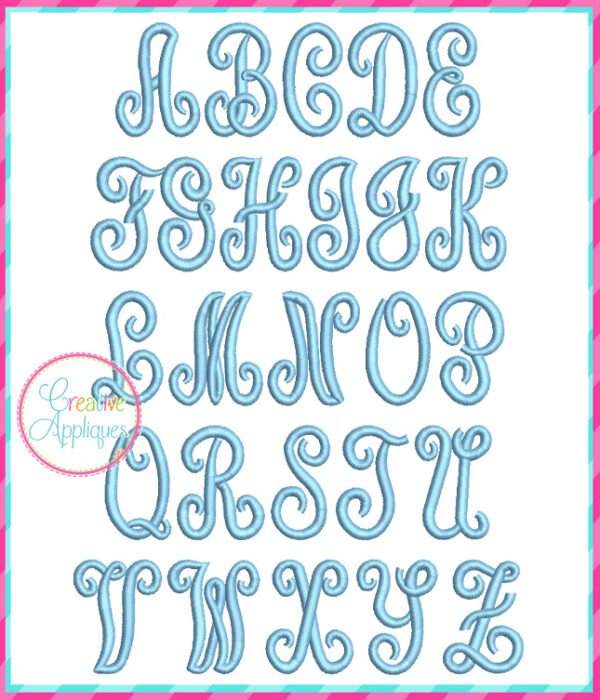 Script Alphabet Coaster In The Hoop Embroidery Design - Image 2