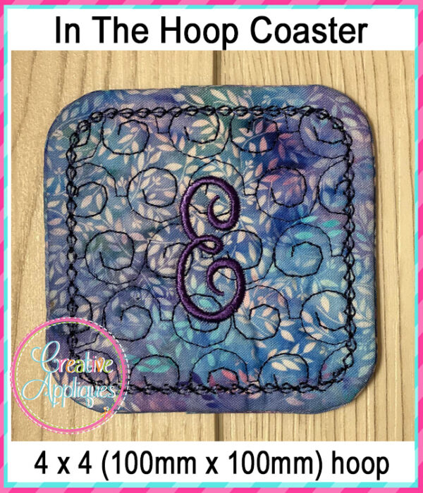 Script Alphabet Coaster In The Hoop Embroidery Design - Image 3