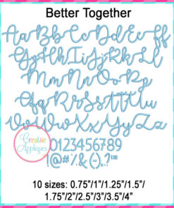 Celeste Script Handwriting Machine Embroidery Font Embroidery 