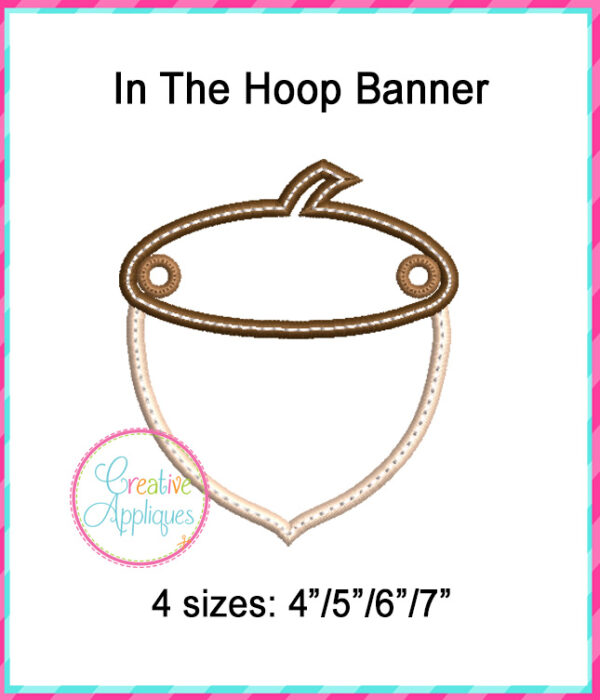 Acorn Banner In The Hoop Embroidery Design - Image 2