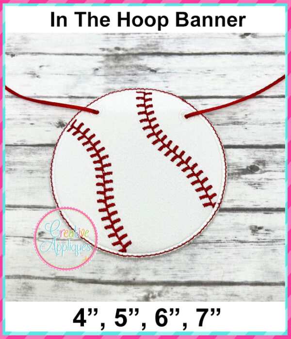 Baseball Banner In The Hoop Embroidery Design