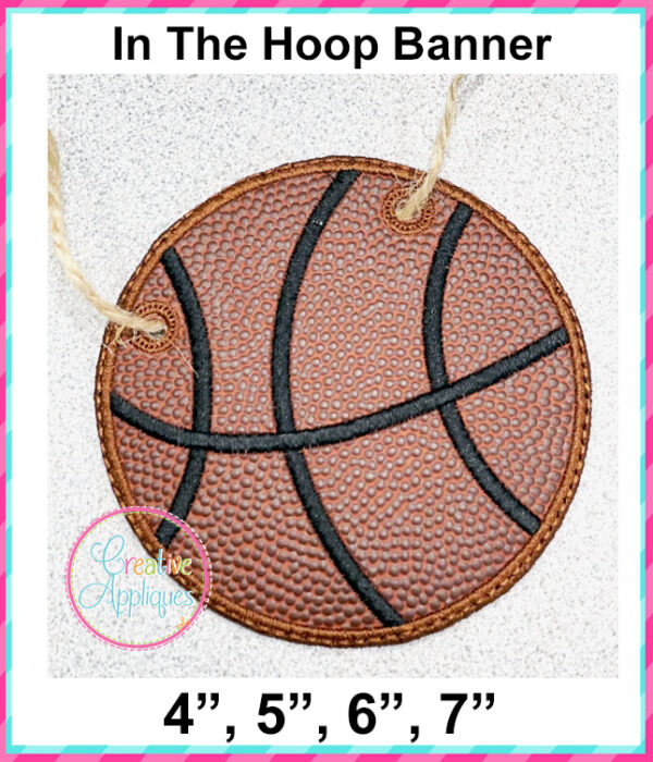 Basketball Banner In The Hoop Embroidery Design