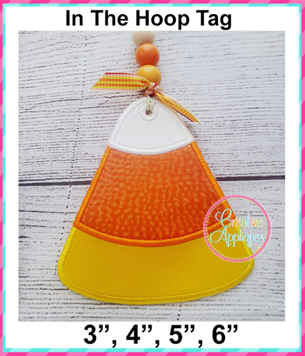 Candy Corn Tag In The Hoop Embroidery Design - Image 5