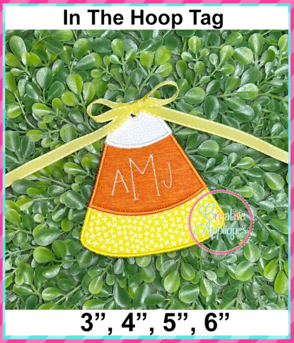 Candy Corn Tag In The Hoop Embroidery Design - Image 6