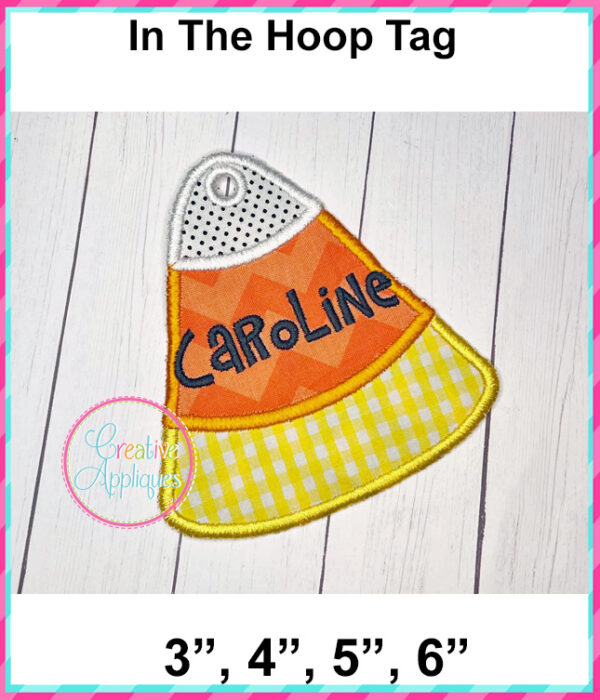 Candy Corn Tag In The Hoop Embroidery Design - Image 4