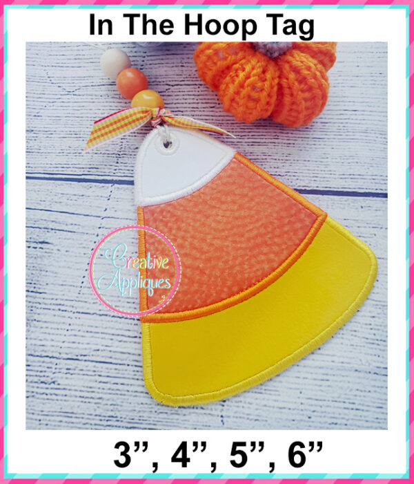 Candy Corn Tag In The Hoop Embroidery Design - Image 2