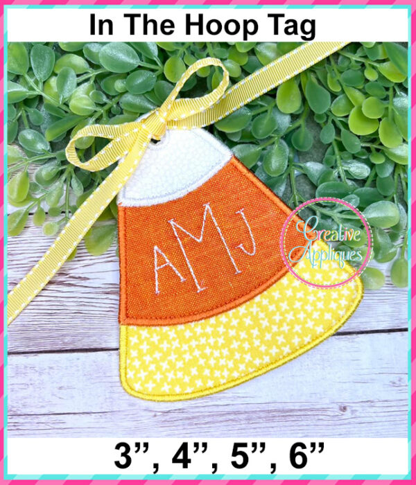 Candy Corn Tag In The Hoop Embroidery Design - Image 3