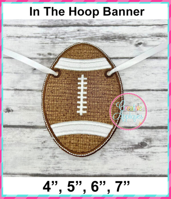 Football Banner In The Hoop Embroidery Design