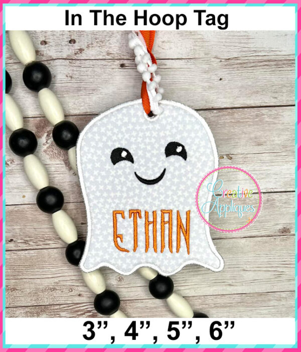 Ghost Tag In The Hoop Embroidery Design - Image 6