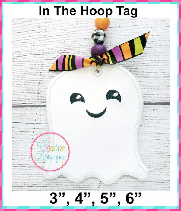 Ghost Tag In The Hoop Embroidery Design - Image 5