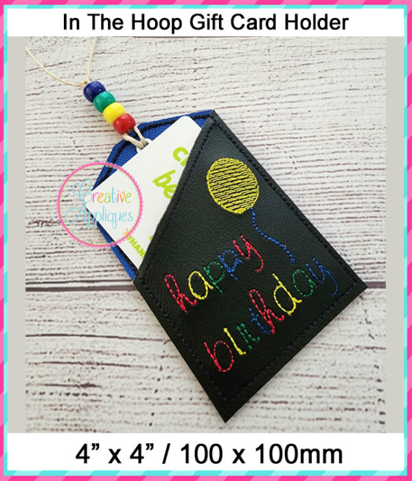 In The Hoop Gift Card Holder Happy Birthday Design - Image 2