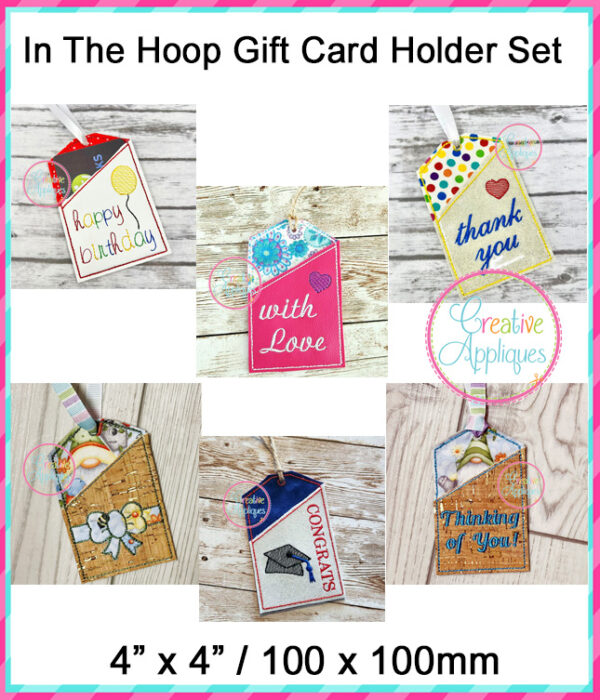 In The Hoop Gift Card Holder Design Set 3