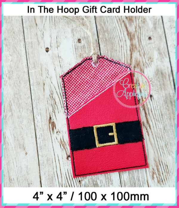 In The Hoop Gift Card Holder Santa Design