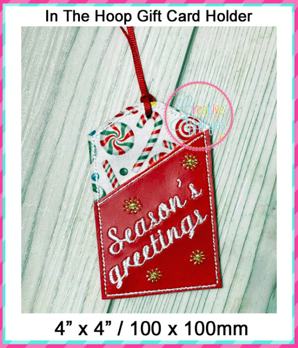 In The Hoop Gift Card Holder Season's Greetings Design