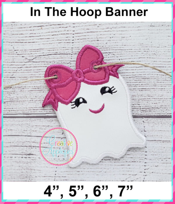 Ghost Girl Banner In The Hoop Embroidery Design - Image 2