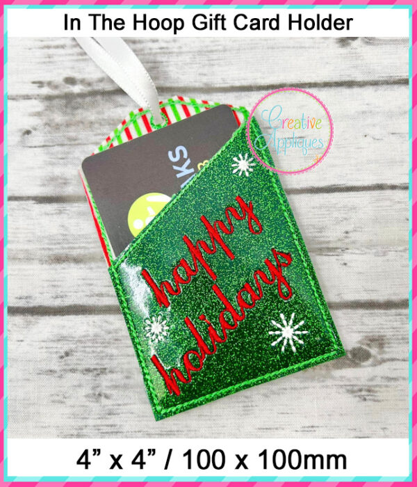 In The Hoop Gift Card Holder Happy Holidays Design - Image 3