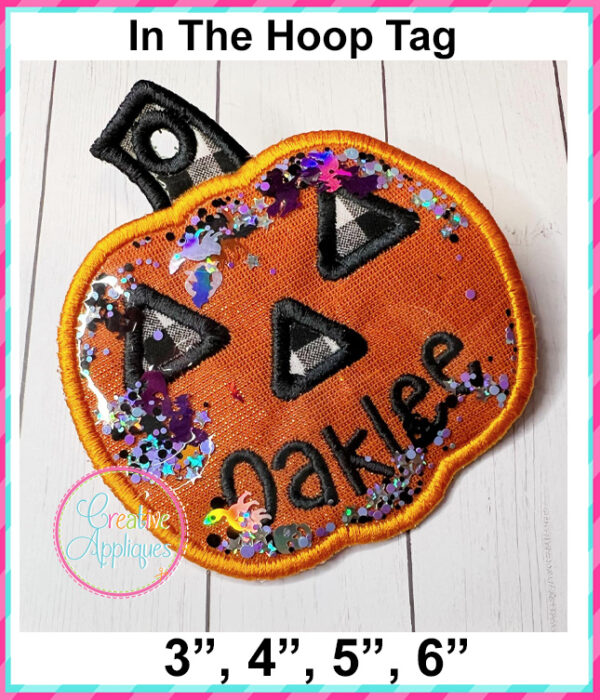 Jack-o-Lantern Tag In The Hoop Embroidery Design - Image 2