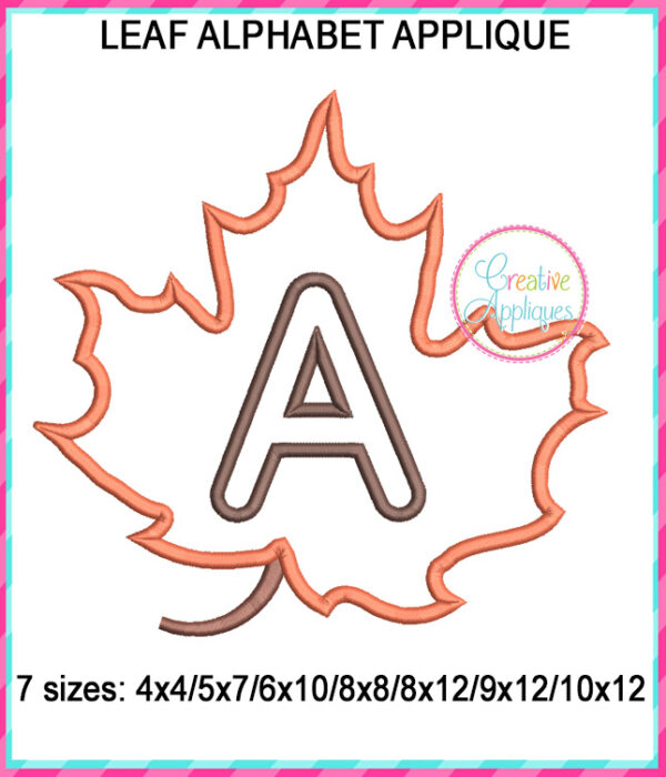 Leaf Alphabet Applique Design - Image 3