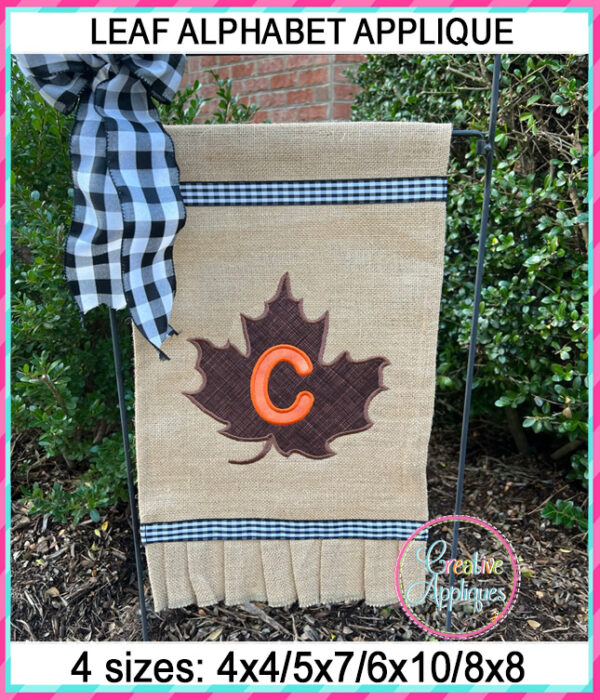 Leaf Alphabet Applique Design