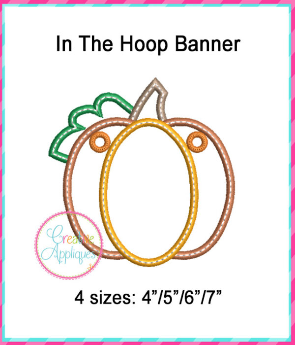 Pumpkin Banner In The Hoop Embroidery Design - Image 2