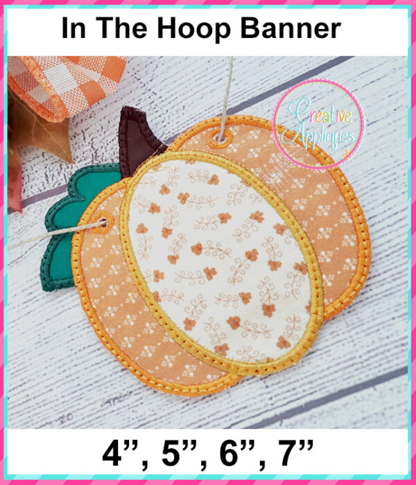 Pumpkin Banner In The Hoop Embroidery Design - Image 4