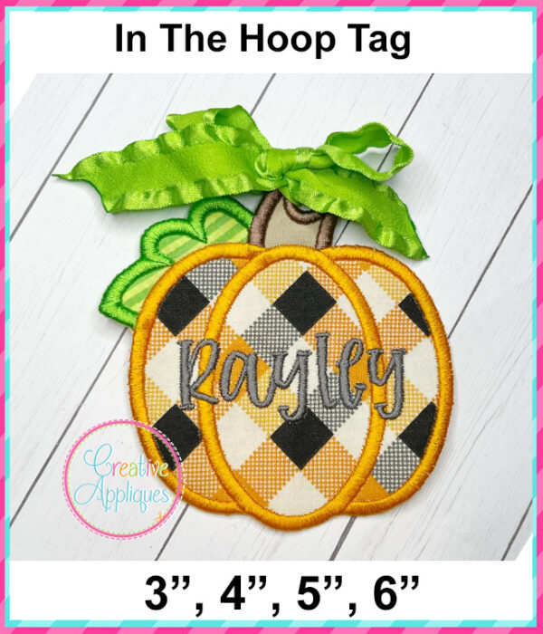 Pumpkin Tag In The Hoop Embroidery Design