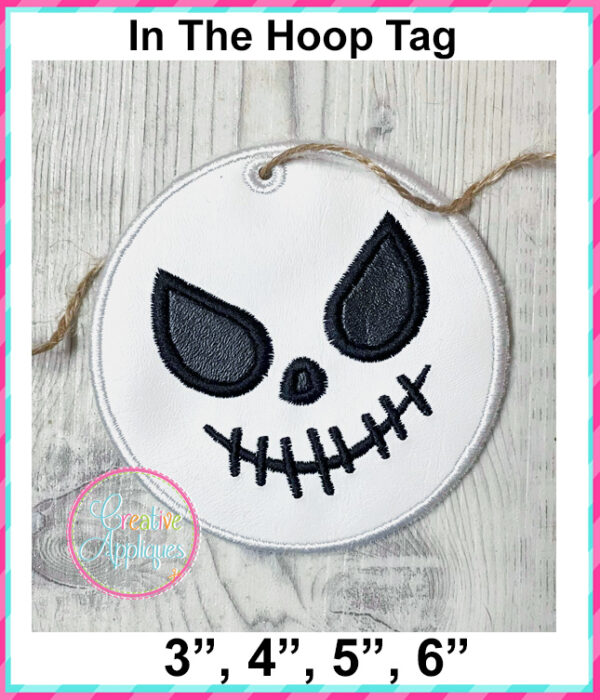 Skeleton Tag In The Hoop Embroidery Design