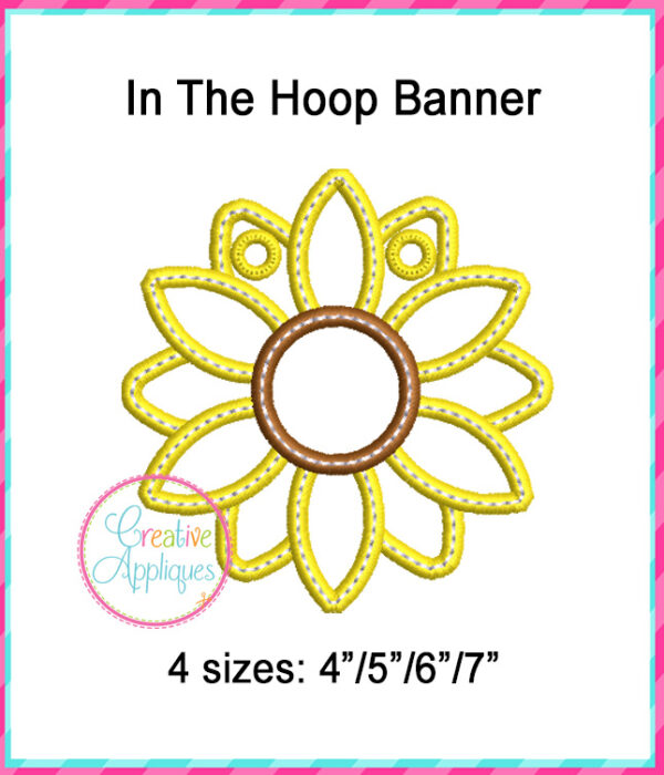 Sunflower Banner In The Hoop Embroidery Design - Image 2