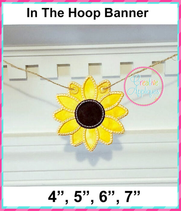 Sunflower Banner In The Hoop Embroidery Design - Image 3