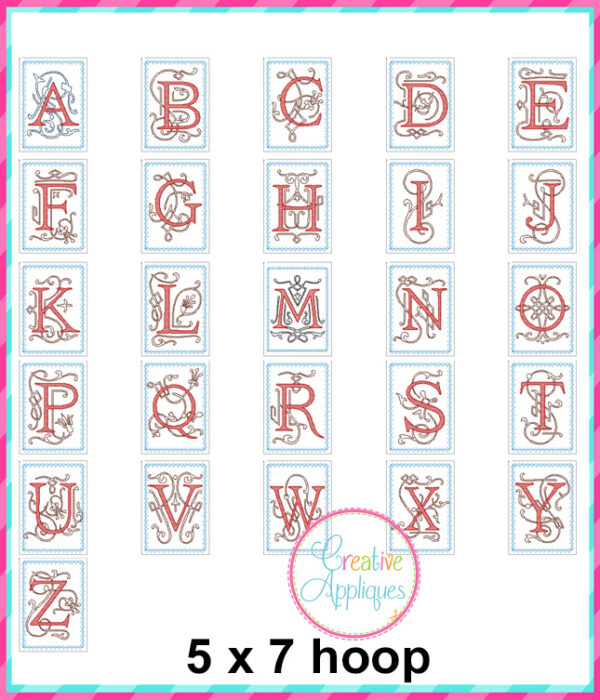 Alphabet Card Embroidery Design Set - Image 2