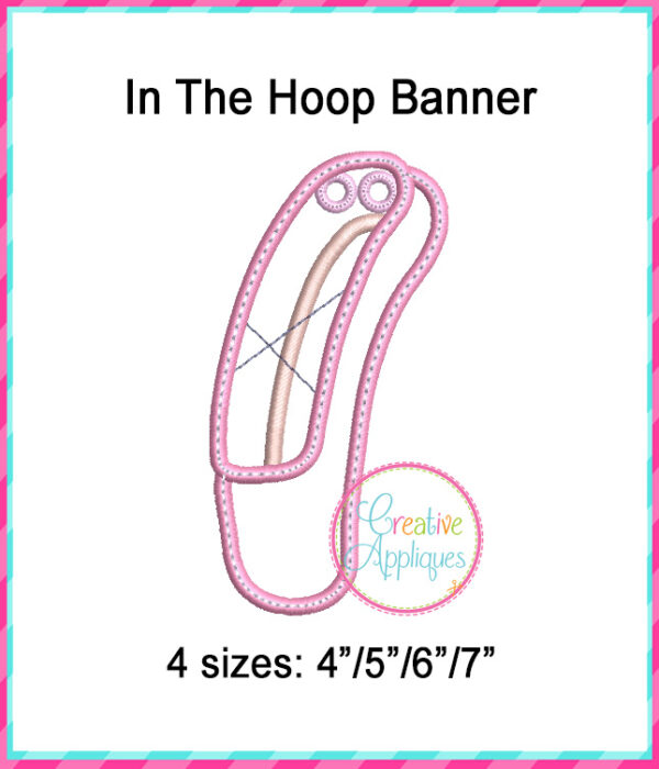 Ballet Shoe Banner In The Hoop Embroidery Design - Image 2