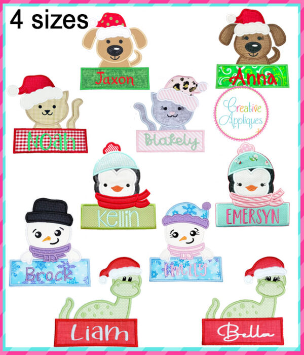 Christmas Character Frame Applique Design Set 2