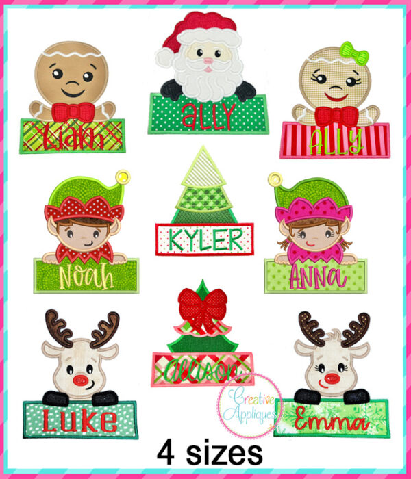 STORE PURCHASE CAEDS06- Christmas Character Frame Applique Design Set