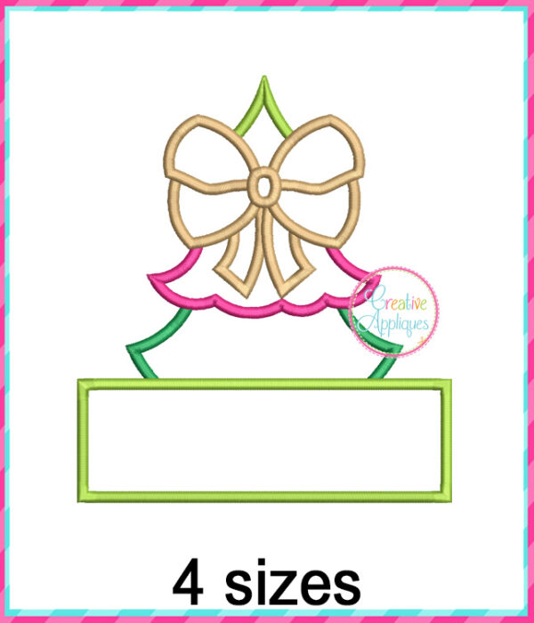 Tree Bow Frame Applique Design - Image 2