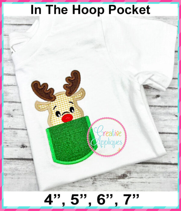 Reindeer Pocket Applique Design Set - Image 3