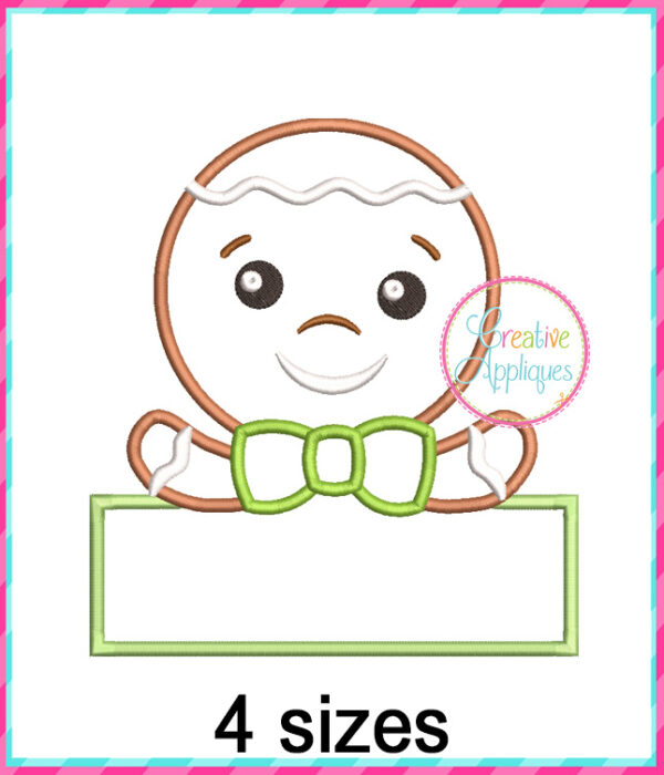 Gingerbread Frame Applique Design - Image 2