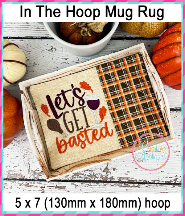 Let's Get Bated Mug Rug In The Hoop Embroidery Design - Image 3