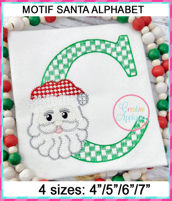 Santa Alphabet Motif Fill Embroidery Design