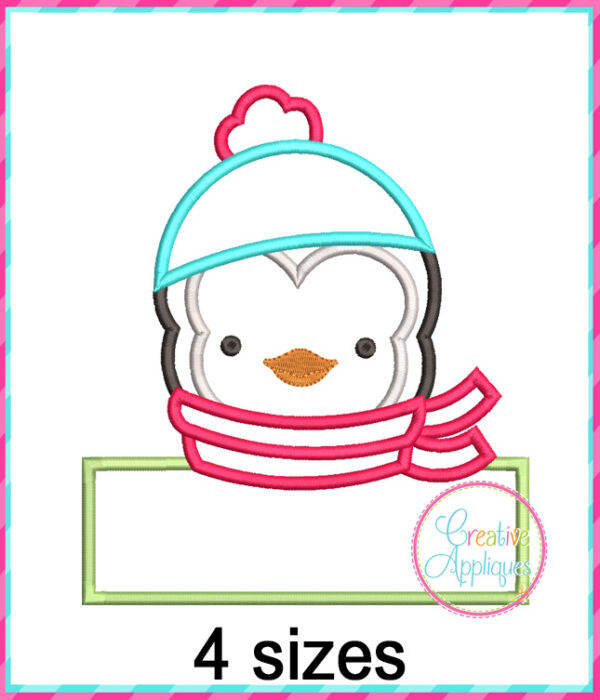 Penguin Frame Applique Design - Image 2