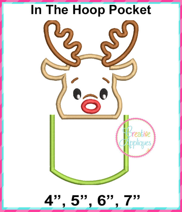 Reindeer Pocket Applique Design Set - Image 6