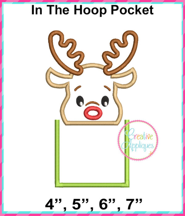 Reindeer Pocket Applique Design Set - Image 4