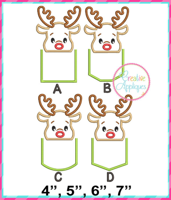 Reindeer Pocket Applique Design Set