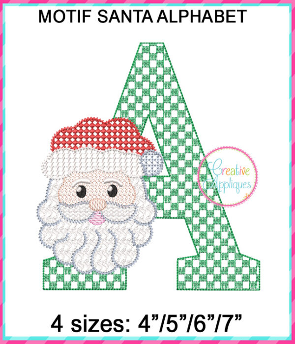 Santa Alphabet Motif Fill Embroidery Design - Image 2