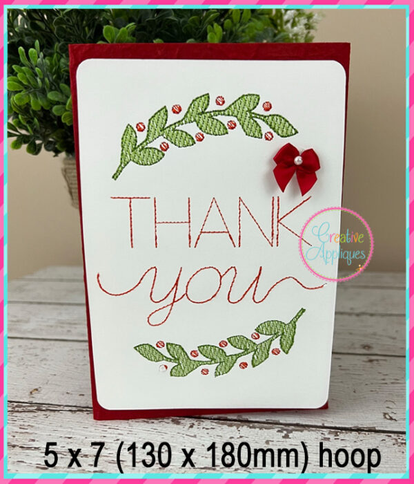 Thank You Card Embroidery Design