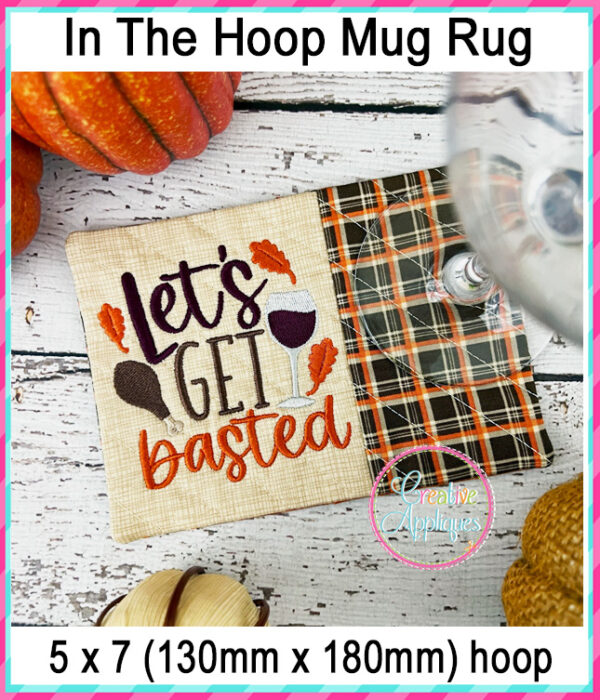 Let's Get Bated Mug Rug In The Hoop Embroidery Design - Image 2